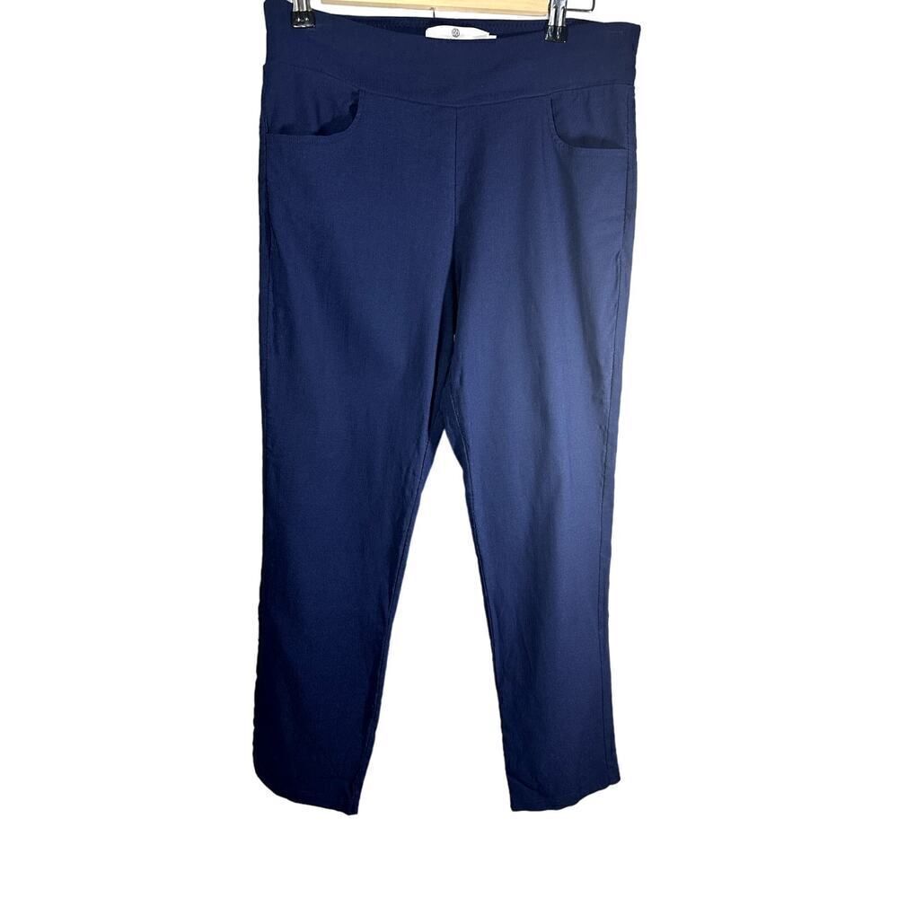 JEAN-PIERRE KLIFA Women's High Waist Straight Leg Cropped Trousers Blue Size 10